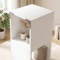 HOMCOM Mobiele archiefkast met 3 open vakken, verrijdbare printerplank met 2 remmen, wit(m-12)