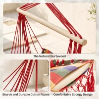 Outsunny Hammock Chair Swing Colourful Striped Tree Hanging Seat Porch Indoor Outdoor Fabric Garden Furniture(m-7)