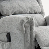 HOMCOM Velvet-Feel Electric Riser Recliner Chair - Grey(m-13)