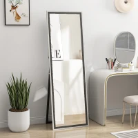 HOMCOM 162.6 cm Two-Tone Full Length Mirror - White/Grey-Tone(m-10)