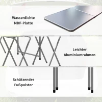 Outsunny Picknickset Klaptafel met Stoelen Campingtafel met Stoelen, opvouwbaar, 180 cm x 60 cm x 70 cm, Zilver(m-6)