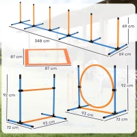 PawHut Agility Set voor Honden 9-delig - Complete Behendigheidstraining Kit voor Spel en Training(m-3)