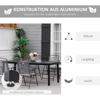 Outsunny Tuinmeubelset - Buitentafel - Loungetafel voor buiten - Weerbestendig - 190 x 90 x 74 cm - Zwart(m-5)