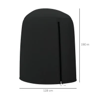 Outsunny Beschermhoes voor hangstoel, waterdicht, stofdicht, polyester, Ø128 x 190 cm, zwart(m-3)