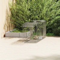 Outsunny Trampa para Animales Vivos Plegable 81x26x34,5 cm Jaula de Captura de Alambre con Puerta y Asa para Conejos Plata(m-10)