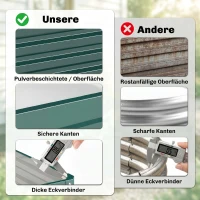 Outsunny Bedplantenbak met Stalen Kast Groen 120 x 120 x 30 cm(m-5)