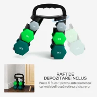 SPORTNOW Set Gantere cu Suport, 3 Perechi de Greutăți 2 x 1 kg, 2 x 3 kg, 2 x 5 kg, Multicolor(m-5)