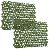 Outsunny Set of 2 Expandable Artificial Trellis Hedges – Realistic Leaf Privacy Screen, 2 x 1 m(m-11)