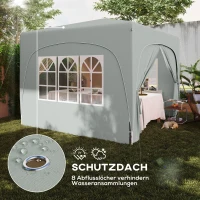 Outsunny 3 x 3 m Paviljoen, Pop-up Tuintent met Zijwanden en Draagtas, UPF50+, Hoogteverstelbaar, Zand(m-6)