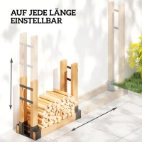 Outsunny Set van 2 brandhouthouders voor binnen – 33,5 x 10 x 15,5 cm, verstelbaar, zwart(m-5)