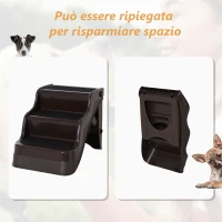 PawHut Scaletta Pieghevole per Cani e Gatti 3 Gradini Plastica PP 49 × 39 × 39cm Marrone(m-5)