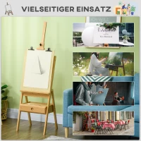 Vinsetto Schildersezel, Verstelbaar in hoogte, 1 lade, Natuur + Zwart(m-7)