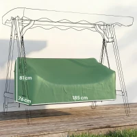Outsunny 3-zits tuinbank beschermhoes, waterdicht, winddicht en UV-bestendig, 420D Oxford-weefsel(m-3)
