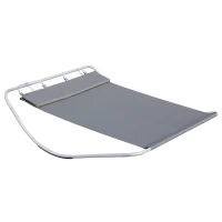 HOMCOM Bain de Soleil transat de Jardin 2 Personnes chaise longue Bascule hamac tétière inclus pour Jardin, Piscine, Terrasse dim. 2,12 x 1,75 x 0,6 m Gris(m-11)