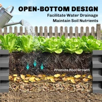 Outsunny 432L Square Raised Garden Bed Box Steel Frame for Vegetables, Flowers and Herbs, 120 x 120 x 30cm, Light Grey(m-6)