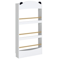 AIYAPLAY Bibliothèque Murale Enfant à 4 Niveaux, Étagère à Livre 3-8 Ans, Meuble de Rangement pour Salle de Jeux, Salon, Blanc