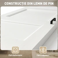 HOMCOM Ușă Culisantă de Interior din Lemn de Pin cu Șină Silențioasă, Ghidaj, Kit Accesorii, Alb(m-5)