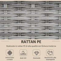 Outsunny Salotto da Giardino in Rattan PE da 8 Pezzi con Poltrone, Tavolini e Sgabelli, Beige(m-5)