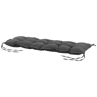 Outsunny Zitkussen 100x40 cm stoelkussen met bindbanden, 10 cm dikke vulling donkergrijs(m-7)