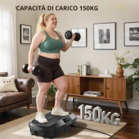 Piattaforma vibrante, 5 programmi (incluso HIIT) + elastici di resistenza, 50,8x35,6x12,7 cm, Nero(m-1)