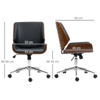 Vinsetto Bureaustoel Computerstoel, Kantelfunctie, Hoogteverstelbaar, Zwart + Zilver(m-3)