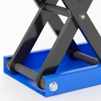 DURHAND Cavalletto Alzamoto Pieghevole e Antiscivolo in Acciaio e Gomma, 48x22.5x10-37 cm, Blu e Nero(m-9)