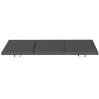 HOMCOM Gymnastics Mat, Tri-Fold Crash Exercise Pad, 6FT 2" Thick Foldable Workout Mat with Handles for Home Training, Grey(m-1)