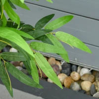 HOMCOM Kunstmatige Bamboeplant, Plastic in Pot, 780 Bladeren, Realistisch Uiterlijk, Weinig Onderhoud, 140 cm, Groen(m-9)