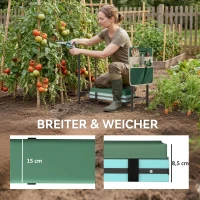 Outsunny tuinbank met kniekussen en zitgedeelte, 150 kg draagvermogen, tuinbankje met dikke bekleding en uitschuifbare stalen poten(m-6)