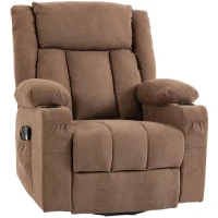 HOMCOM Dual Motor Recliner Chair, 55° Electric Lift Chair for Elderly, Recliner Armchair with Massage and Heat, Brown(m-15)
