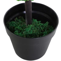Outsunny Artificial Plants Honeysuckle Flower in Pot Fake Plants with Curved Boots for Indoor 15x15x150cm White(m-9)