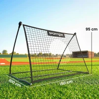 SPORTNOW Football Rebounder Net, Portable Kickback Football Rebounder Net with Carry Bag and Ground Stakes(m-3)