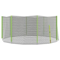 SPORTNOW Rete di Protezione per Trampolini a 8 Pali con Ingresso con Cerniera, in PE, Ø366x180 cm, Nero e Verde(m-1)