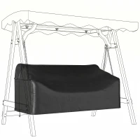 Outsunny 3-zits tuinbank beschermhoes, waterdicht, winddicht en UV-bestendig, 420D Oxford-weefsel(m-11)