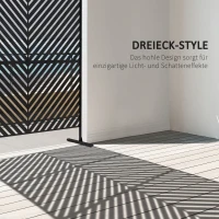 Outsunny Tuinafscheiding met geometrische vormen, metaal, 122 x 45 x 198 cm, zwart(m-4)