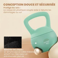 SPORTNOW Kettlebell 8 kg, avec poignée antidérapante, pour fitness musculation cardio, 19 x 19 x 28 cm, vert(m-4)