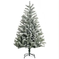 HOMCOM Sapin de Noël Artificiel enneigé Ø 90 x 150H cm 521 Branches épines Imitation Nordmann Grand réalisme(m-11)