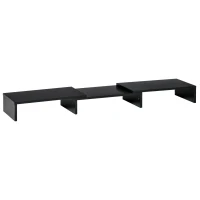 Vinsetto Monitorstandaard Verstelbare Lengte & Hoek Dubbele Monitor Standaard Houten Schap Monitorhouder voor Computerscherm Laptop 80-117 x 23,5 x 10 cm(m-1)