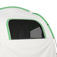 Outsunny SUV Car Tent for Camping, Waterproof PU2000mm, 5 Man Tailgate Tent, 2.4 x 2.1 m, Grey and  Green(m-7)