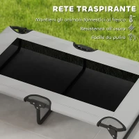 PawHut Letto per Cani Grandi Pieghevole con Tessuto a Rete da Interno ed Esterno, 107x61x20 cm, Grigio Chiaro(m-7)