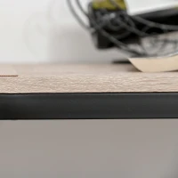HOMCOM Bartafel met 2 stoelen 3-delige tafelset barstoel barkruk MDF naturel zwart(m-8)