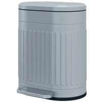 HOMCOM 20L Metal Kitchen Bin, with Soft-Close Lid - Grey(m-11)