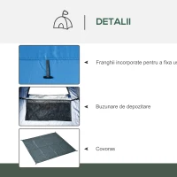 Outsunny Cort de Duș pentru Camping și Plajă cu Ușă cu Fermoar și Geantă de Transport, 126x124x189 cm, Albastru(m-6)