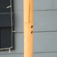 PawHut Houten vogelvoederhuis op standaard met platform en schuin metalen dak, Ø57,7 x 153 cm, naturel(m-8)