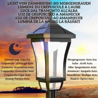 Outsunny Lampă de Grădină cu Autonomie de 6 ore și Sistem de Fixare la Sol, din ABS și Policarbonat, 15x15x127 cm, Negru(m-5)