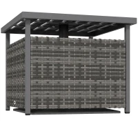 Outsunny Outdoor Rattan Wicker Coffee Table w/ Umbrella Hole Suitable for Garden Garden(m-8)