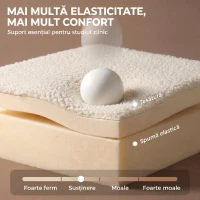 HOMCOM Scaun de Birou Rotativ fără Cotiere, Înălțime Reglabilă, Crem(m-4)