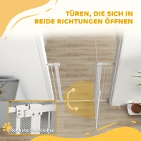 PawHut Deurbeveiligingshek hond, 76-104 cm afsluithek zonder boren, traphekje(m-7)