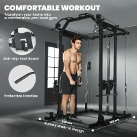 SPORTNOW Cable Crossover Machine, with Lat-Pull Down System(m-7)