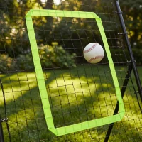 HOMCOM Voetbal rebounder kickback goal reboundmuur trainingsnet staal 75 x 126 cm(m-10)
